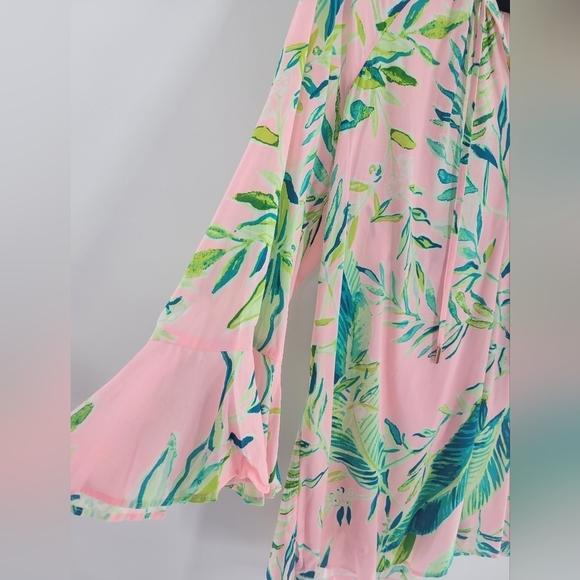 Lilly Pulitzer Willa Women’s Small CHIMPOISERIE Flounce Shirt Top Tropic New - Picture 4 of 5